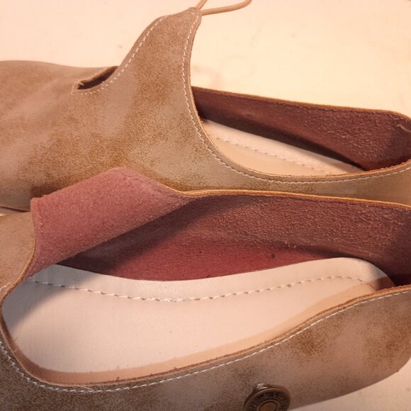 MiniInTheBox Women's Sz 8US/38EU Tan Leather Mary Jane Flats - Picture 11 of 11